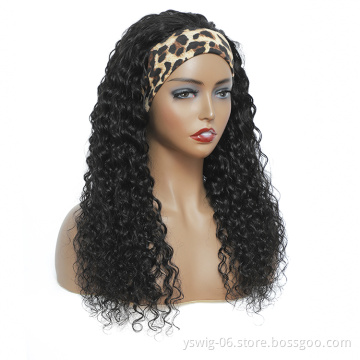 XCCOCO Wigs in Stock Human Hair Wig Deep Wave Headband Wigs for Black Women